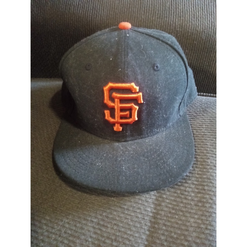 San Francisco Giants Hat Cap Fitted Mens 7 3/8 Black Orange MLB Baseball New Era